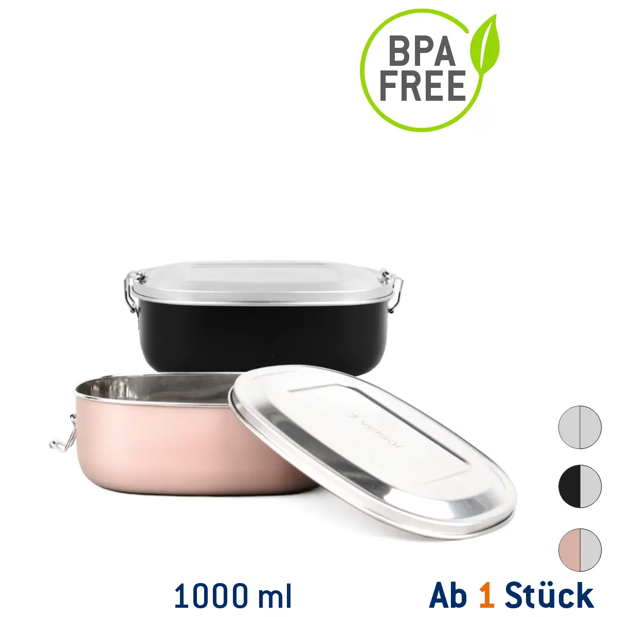 Edelstahl-Brotdose Behålla Farbe: schwarz Gravur: ohne Gravur